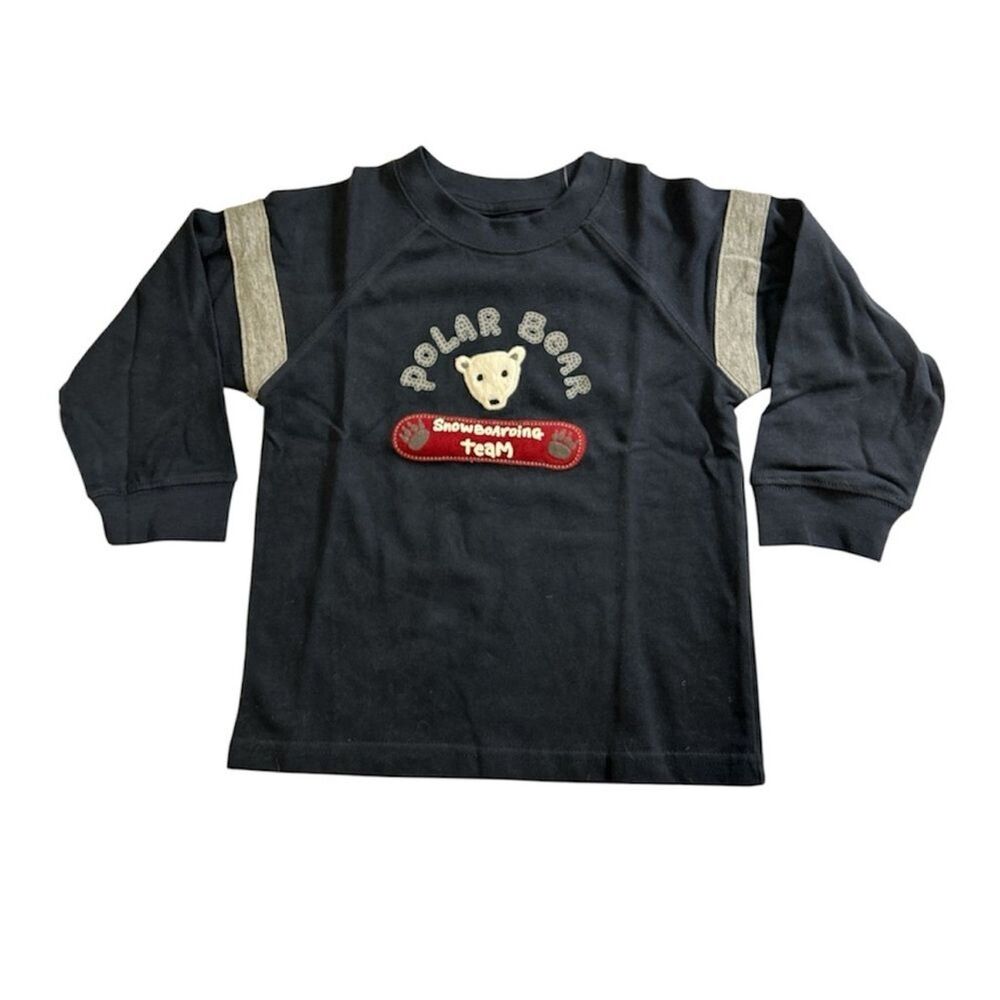 Gymboree 2T Boys Shirt NWT Polar Bear Snowboarding Team Long Sleeve Dark Blue